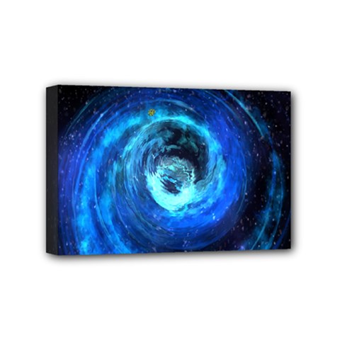 Blue Black Hole Galaxy Mini Canvas 6  X 4  by Mariart