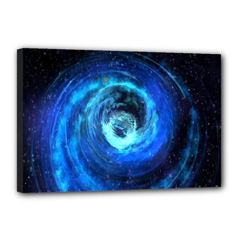 Blue Black Hole Galaxy Canvas 18  X 12 