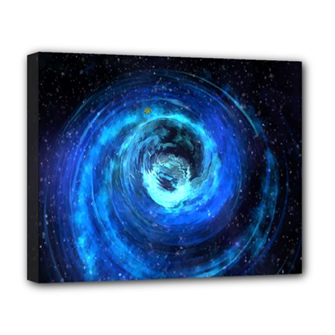 Blue Black Hole Galaxy Deluxe Canvas 20  X 16  