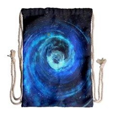 Blue Black Hole Galaxy Drawstring Bag (large)