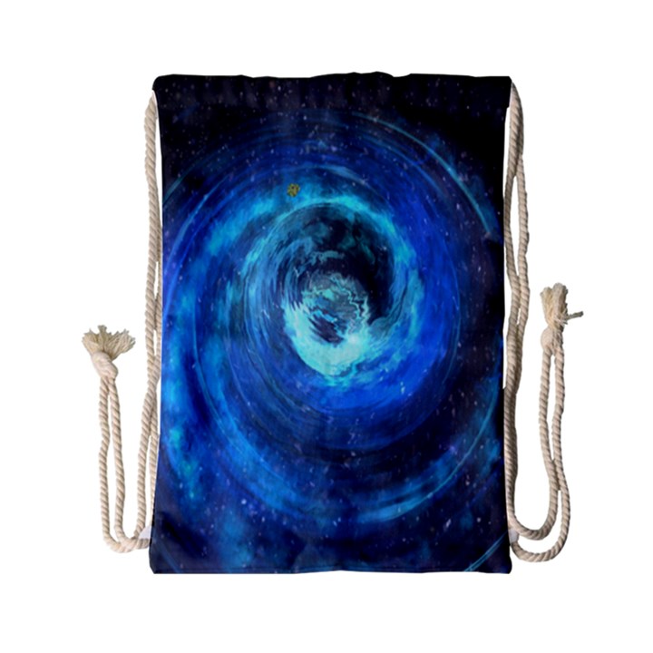 Blue Black Hole Galaxy Drawstring Bag (Small)