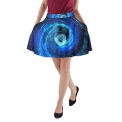 Blue Black Hole Galaxy A-line Pocket Skirt by Mariart