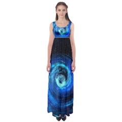 Blue Black Hole Galaxy Empire Waist Maxi Dress by Mariart