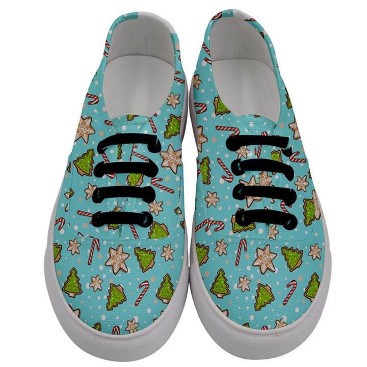 Ginger cookies Christmas pattern Men s Classic Low Top Sneakers