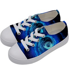 Blue Black Hole Galaxy Kids  Low Top Canvas Sneakers by Mariart