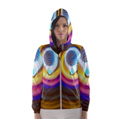 Colorful Glow Hole Space Rainbow Hooded Wind Breaker (women)