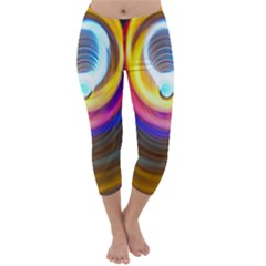 Colorful Glow Hole Space Rainbow Capri Winter Leggings 