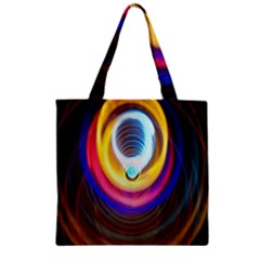 Colorful Glow Hole Space Rainbow Zipper Grocery Tote Bag