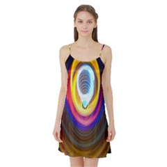 Colorful Glow Hole Space Rainbow Satin Night Slip