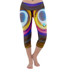 Colorful Glow Hole Space Rainbow Capri Yoga Leggings