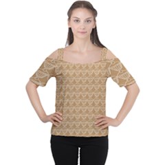 Cake Brown Sweet Cutout Shoulder Tee