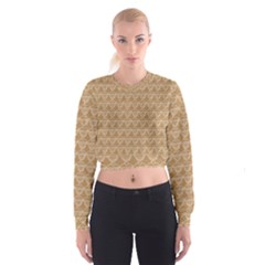 Cake Brown Sweet Cropped Sweatshirt by Mariart