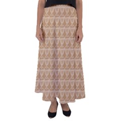 Cake Brown Sweet Flared Maxi Skirt by Mariart