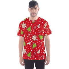 Ginger cookies Christmas pattern Men s Sports Mesh Tee