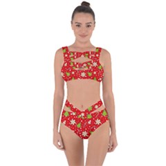 Ginger cookies Christmas pattern Bandaged Up Bikini Set 