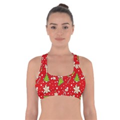 Ginger Cookies Christmas Pattern Cross Back Sports Bra