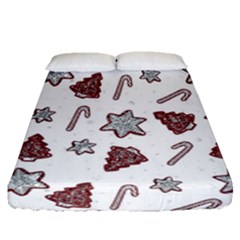 Ginger Cookies Christmas Pattern Fitted Sheet (queen Size)