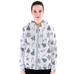 Ginger Cookies Christmas Pattern Women s Zipper Hoodie