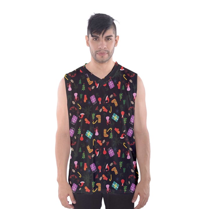 Christmas pattern Men s Basketball Tank Top