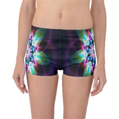 Colorful Fractal Flower Star Green Purple Boyleg Bikini Bottoms