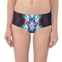 Colorful Fractal Flower Star Green Purple Mid-Waist Bikini Bottoms View1