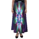 Colorful Fractal Flower Star Green Purple Flared Maxi Skirt View1