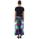 Colorful Fractal Flower Star Green Purple Flared Maxi Skirt View2