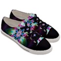 Colorful Fractal Flower Star Green Purple Men s Low Top Canvas Sneakers View3