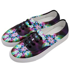 Colorful Fractal Flower Star Green Purple Women s Classic Low Top Sneakers by Mariart