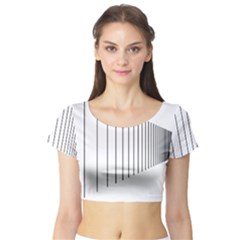 Fence Line Black Short Sleeve Crop Top