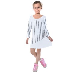 Fence Line Black Kids  Long Sleeve Velvet Dress by Mariart