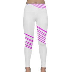 Electricty Power Pole Blue Pink Classic Yoga Leggings by Mariart