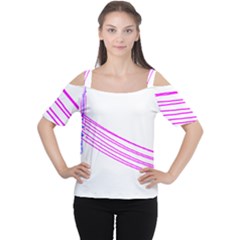 Electricty Power Pole Blue Pink Cutout Shoulder Tee