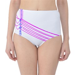 Electricty Power Pole Blue Pink High-waist Bikini Bottoms by Mariart