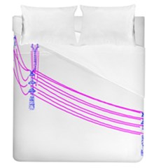 Electricty Power Pole Blue Pink Duvet Cover (queen Size) by Mariart