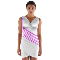 Electricty Power Pole Blue Pink Wrap Front Bodycon Dress by Mariart