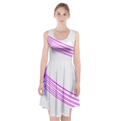 Electricty Power Pole Blue Pink Racerback Midi Dress