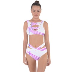 Electricty Power Pole Blue Pink Bandaged Up Bikini Set  by Mariart