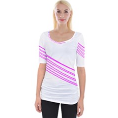 Electricty Power Pole Blue Pink Wide Neckline Tee