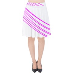 Electricty Power Pole Blue Pink Velvet High Waist Skirt by Mariart