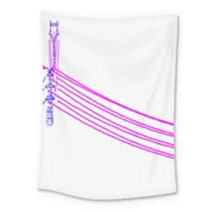 Electricty Power Pole Blue Pink Medium Tapestry by Mariart