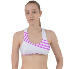 Electricty Power Pole Blue Pink Criss Cross Racerback Sports Bra