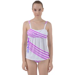 Electricty Power Pole Blue Pink Twist Front Tankini Set by Mariart