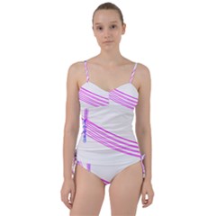 Electricty Power Pole Blue Pink Sweetheart Tankini Set by Mariart