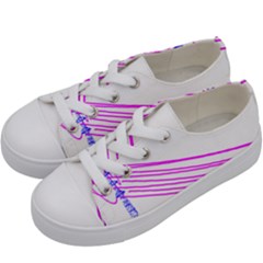 Electricty Power Pole Blue Pink Kids  Low Top Canvas Sneakers by Mariart