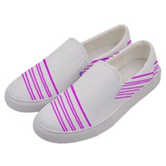 Electricty Power Pole Blue Pink Men s Canvas Slip Ons by Mariart