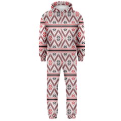 Clipart Embroidery Star Red Line Black Hooded Jumpsuit (men) 