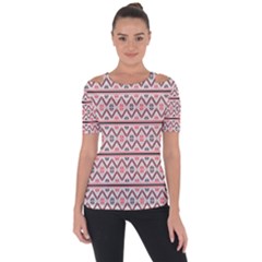 Clipart Embroidery Star Red Line Black Short Sleeve Top