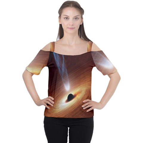 Coming Supermassive Black Hole Century Cutout Shoulder Tee by Mariart