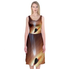 Coming Supermassive Black Hole Century Midi Sleeveless Dress by Mariart